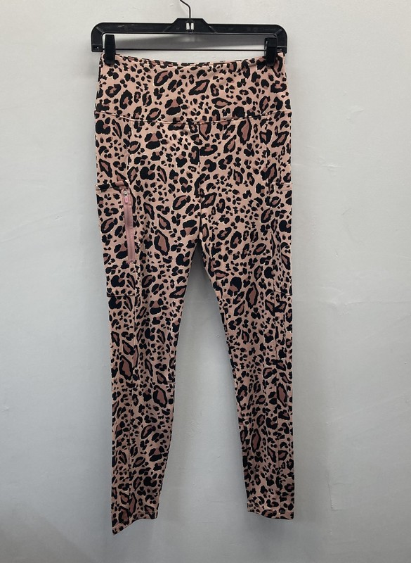Lou & Grey Women's Pink Leopard Print High Waisted Pockets Leggings Sz M NWT
