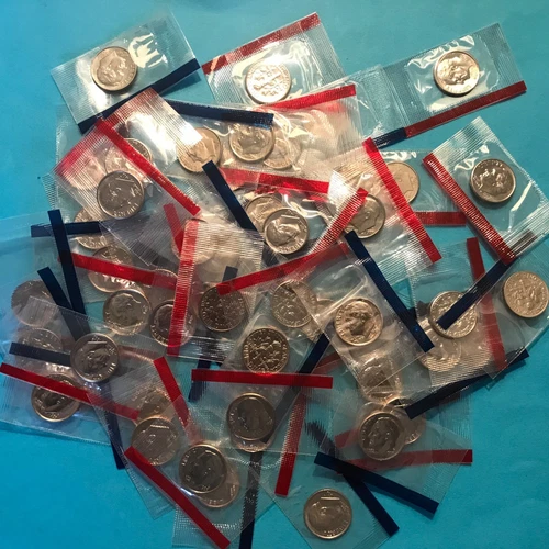 1989 P&D Roosevelt Dimes 25-"P"&25-"D"  Mint Cello Unc   50 Coins   FREE SHIP