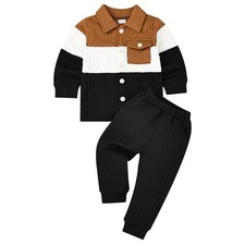 Baby Clothes Boy 12-18 Months Boys Fall Winter Outfits Long Sleeve Patchwork ...