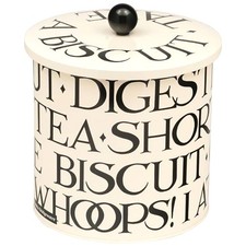 Emma Bridgewater Black Toast Biscuit Barrel Cream Edged Lid BT2965N