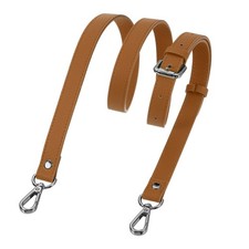 0.7" Genuine Leather Purse Strap for Bag Light Brown, Black Buckle 