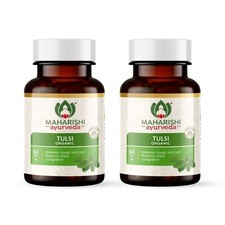 Maharishi Ayurveda Organic Tulsi 60 Tablets Pack of 2 bottles free shipping