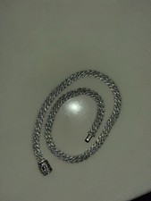 GLD 8.5mm Cuban Iced 18 Inch White Gold Plated