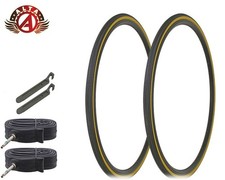 ALTA BICYCLE 700x28c LIGHTWEIGHT BLACK/GUM TOURING TIRES 60MM PRESTA TUBES (6pc)