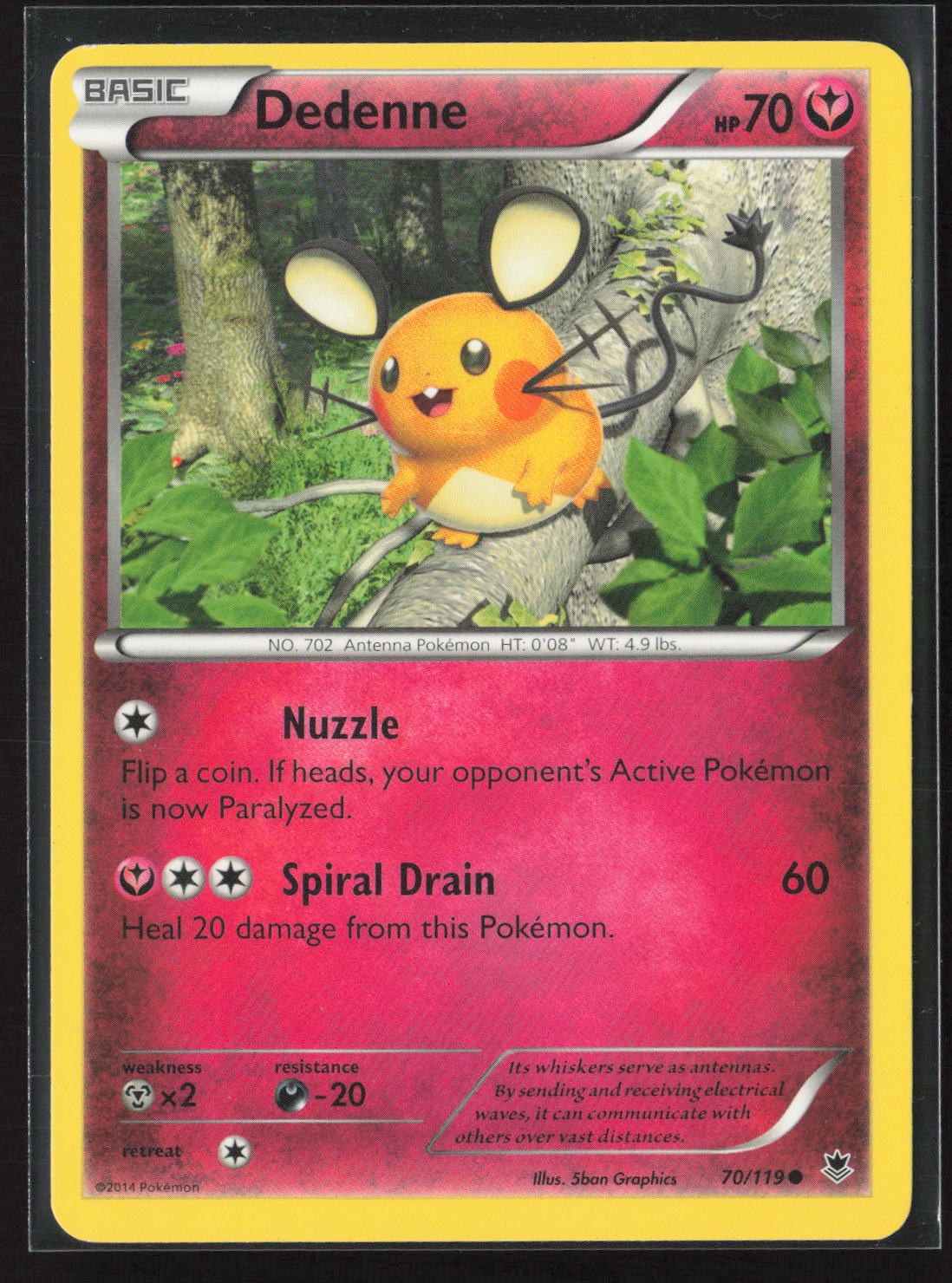 Dedenne 70/119 Common Phantom Forces Pokemon Moderately Played