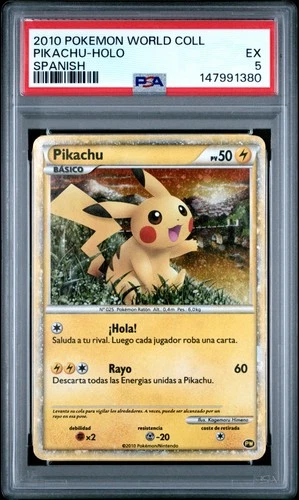 2010 POKEMON WORLD COLLECTION SPANISH PIKACHU-HOLO PSA 5