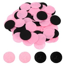 200Pcs 25mm 1" Round Felt Circles Non-Woven Felt Fabric Pads Black/Pink