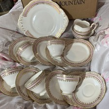 Salisbury Bone China Cups Saucers cake plates milk jug sugar bowl serving plate