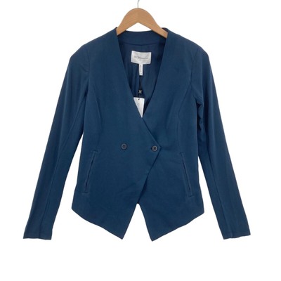 BCBGeneration Women's Blue V-Neck Two-Button Double-Breasted Blazer Coat Size XS