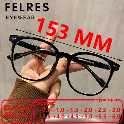 153mm Men Oval Blue Light Blocking Reading Glasses Clear Lens Presbyopic Glasses