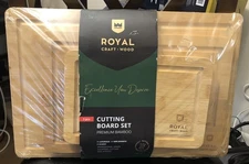ROYAL CRAFT WOOD Bamboo Cutting Board Set - 3-Piece