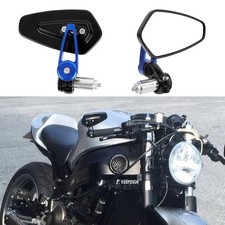 7/8" Motorcycle Bar End Side Mirrors Rearview Blue For Kawasaki ZX9R ZX10R ZX4RR