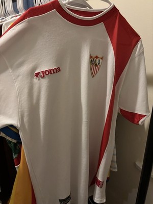 Vintage Sevilla FC Home Joma Jersey Mens L 1990s Cotton Style Perfect Condition
