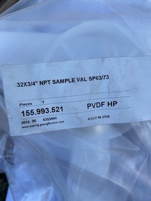 GF Georg Fischer 32x3/4 NPT Sample Valve 155.993.521  - SYGEF Plus PVDF HP