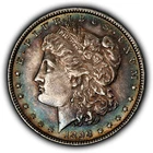 1898 $1 Morgan Silver Dollar - Neon Target Toning - SKU-D7746