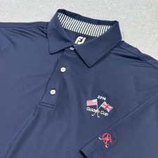 FootJoy Polo Shirt Mens XL Blue Short Sleeve Collared Golf Performance