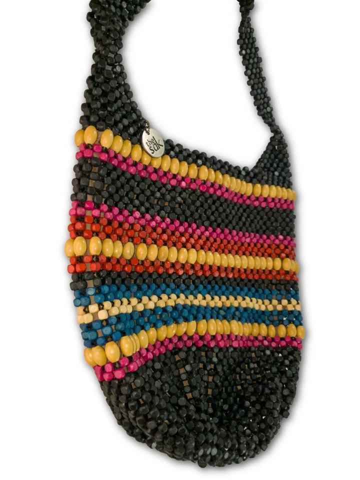 The Sak (Back To Bali) Bolso Hobo Bolso de Mano de Madera Tejido a Mano 14 pulgadas Foto 4 de 4