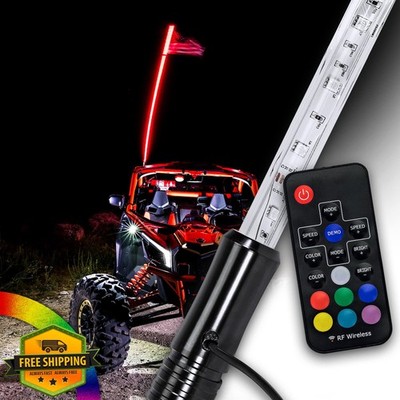 ONLINE LED STORE 3ft RGB LED Whip Light UTV ATV USA Flag