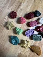 Vintage Christmas Soap Lot Holiday Decorative Soaps Mixed Shapes Colors 16pcs