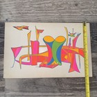 Vintage 1970 Abstract Psychedelic Geometric Painting Neon Pop Art Space Age . — photo 4