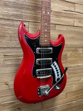 Hagstrom Iii 1960's Electric Guitar - Futurama Red W/changed Tuners + Ohsc