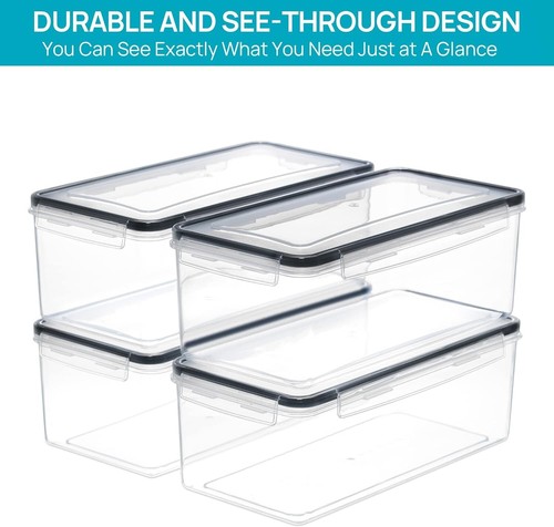 Airtight Food Storage Containers 4PCS Set 3.2L | BPA Free Pasta Canisters wit... - Picture 7 of 10