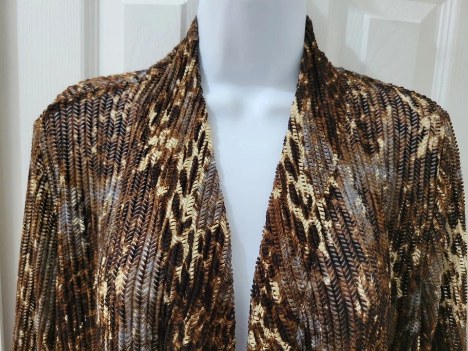 Suéter Brandon Thomas Frente Abierto Alto Bajo Marrón Tostado Manga Larga Mujer Mediano Foto 4 de 4