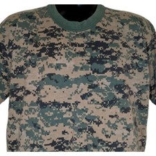 Camo Vintage 80s Tshirt Military Army Green Brown Size XL Made In USA