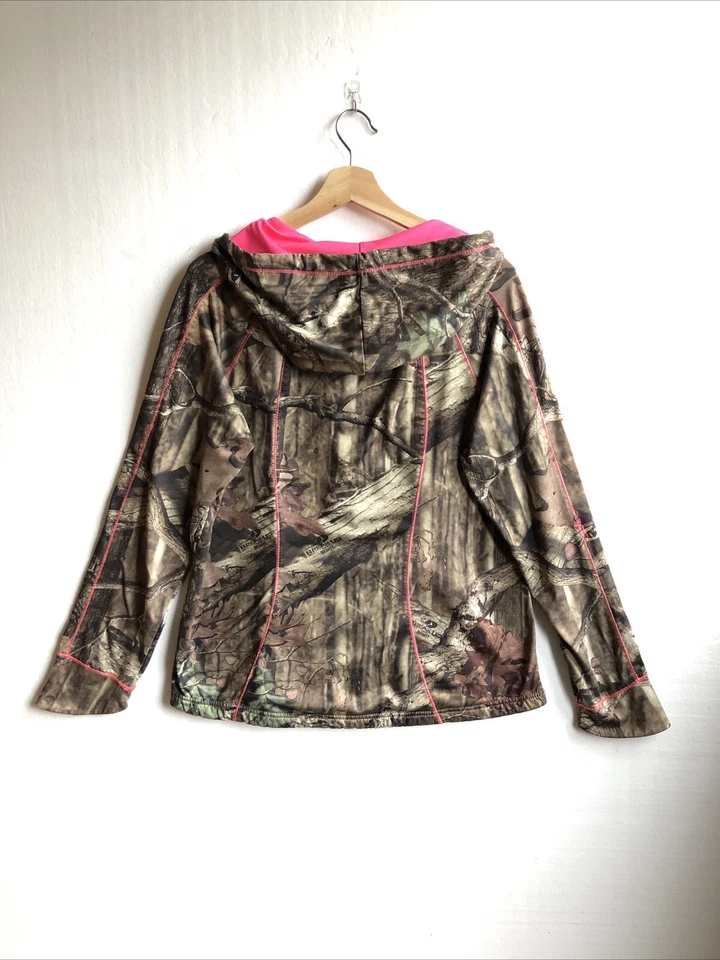Sudadera con Capucha Camuflada Ligera Mossy Oak con Costuras Rosa y Forro Grande Foto 2 de 4