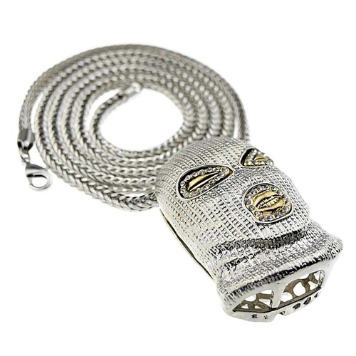 Mens Goon Hip Hop Chain Masked Man Thug Pendant Ski Mask Silver Tone 36" Franco - 第 4/8 張圖片