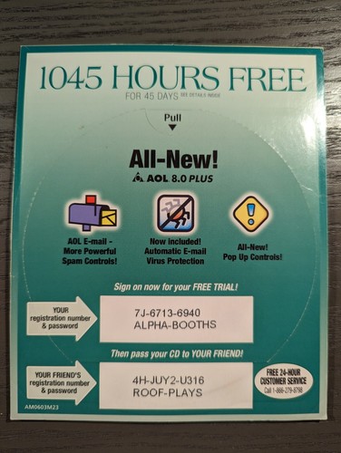 AOL 8.0 Plus Disc CD - Sealed Vintage - Green Apple - Picture 2 of 2