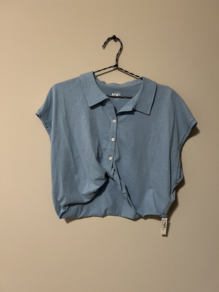 メイドウェル Madewell MWL Polo Twist Tee: Botanical Dye Edition レディース シャツ トップス Ba NWT Madewell MWL Polo Twist Tee: Botanical Dye Edition Size