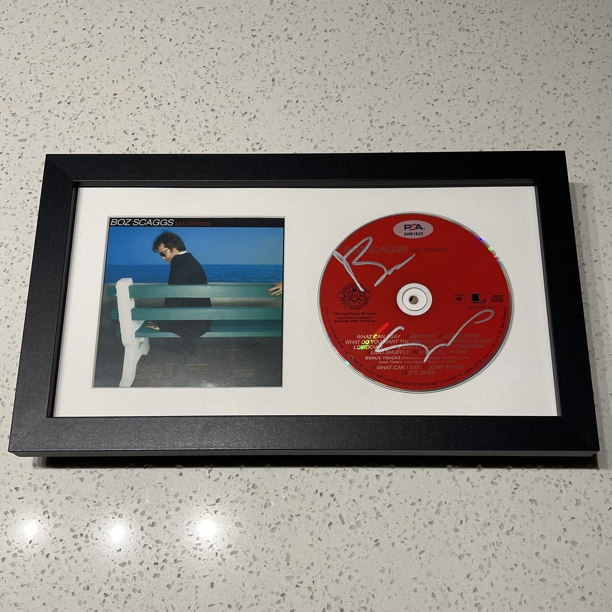 BOZ SCAGGS SIGNED SILK DEGREES CD ALBUM AUTOGRAPH FRAMED PSA COA