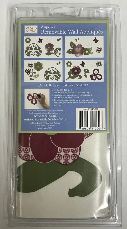 Cocalo baby angelica removable wall appliqués self stick adhesive - Image 2 of 2