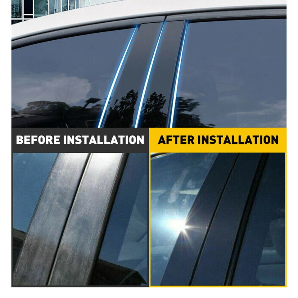 Glossy Black Pillar Posts Trim Fit For BMW X3 E83 2004-2006 2007 2008 2009 2010 — 第 3/4 张图片