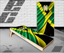 Jamaican Flag Wavy Cornhole Boards Bean Bag Toss Game