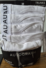 Marks & Spencer 5 Pack Autograph Supersoft Trunks White Size Medium 33-35"