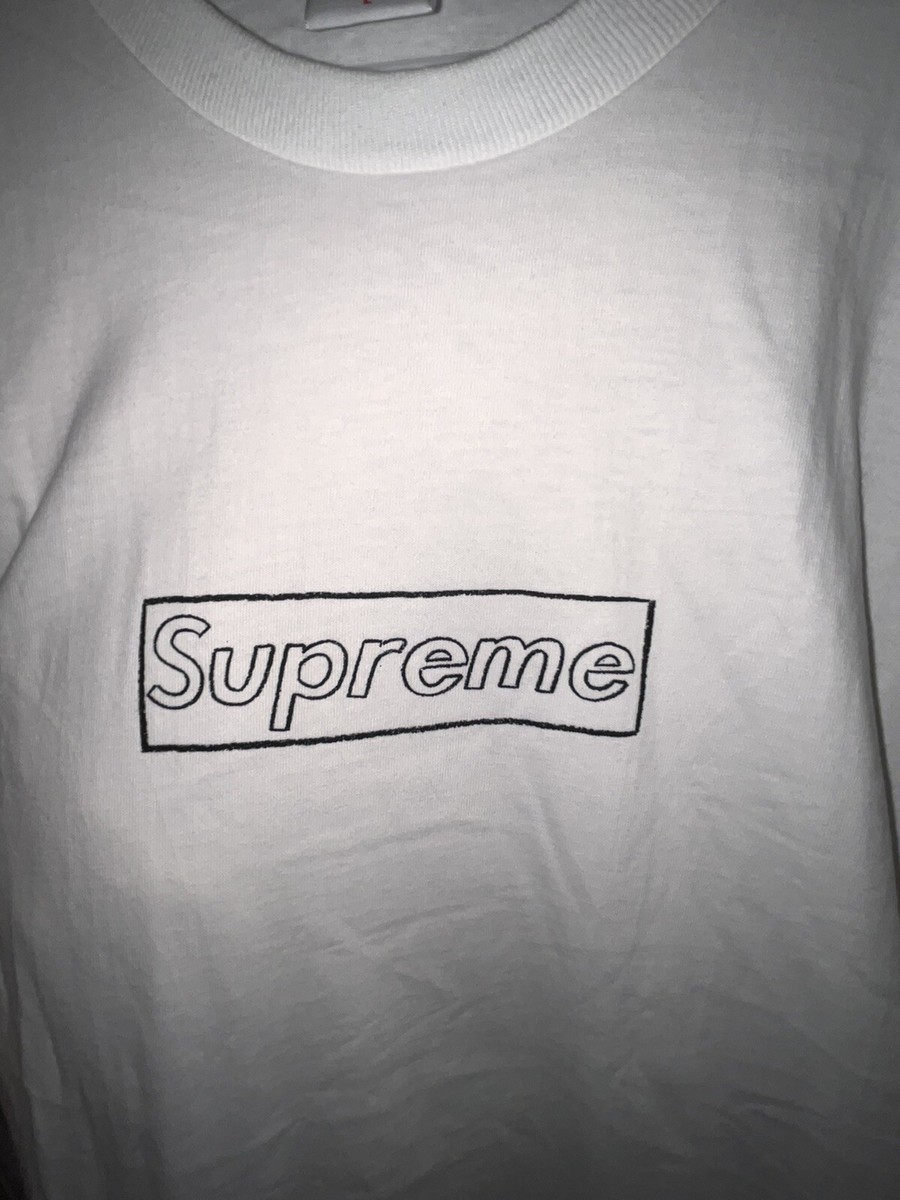 トップス Supreme KAWS Chalk Logo Tee White S Supreme KAWS Chalk Logo Tee White Size Large | eBay