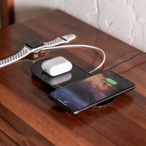 ORYGINALNA Mophie Dual Wireless Charging Pad 7,5w Szybkie ładowanie Apple Samsung - Zdjęcie 1 z 8