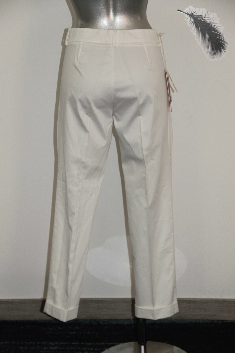Pantalon Coton Blanc CERRUTI 1881 Taille 40 - Neuf Avec Étiquette - Valeur 190€
