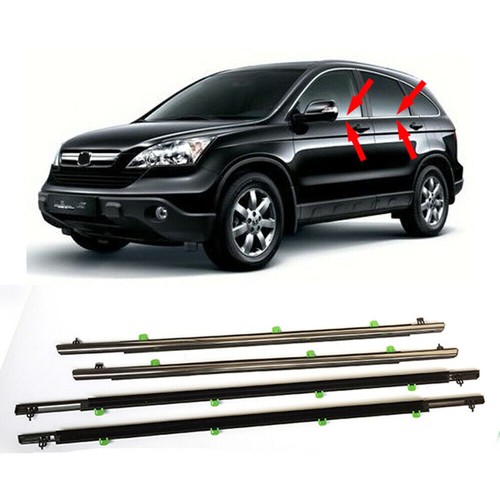 Chrome Window Moulding Trim Weatherstrip Seal Set For Honda CR-V 2007-2011 - JONJEA