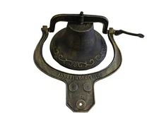 LARGE CAST IRON DINNER BELL FARM CHURCH SCHOOL # 2 ANTIGUE VINTAGE STYLE SCHOOL