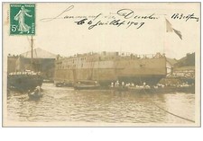29.BREST.n°28.LOT DE 3 CP PHOTOS.LANCEMENT DU DANTON.BATEAUX.RARE