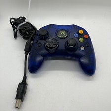 OEM ORIGINAL Xbox Controller S Type Clear Blue with Breakaway Cable Tested Works