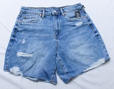 BlankNYC Women's Destructed 6-Inch Denim Cut Off Shorts AR8 Blue Size 27 NWT