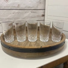 5 VTG W M Dalton Finely Blown 24% French Lead Crystal Water Tumbler Drink Verite