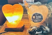 Zennery Heart Shaped Himalayan Salt Lamp on Wooden Base NEW in Box 8 Tall - 9LBS