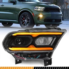 For 2021-2024 Dodge Durango Full LED Projector Headlight Black  Passenger Side