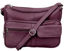 Women's Handcrafted Genuine Leather Cross Body Shoulder Strap Organizer Purse