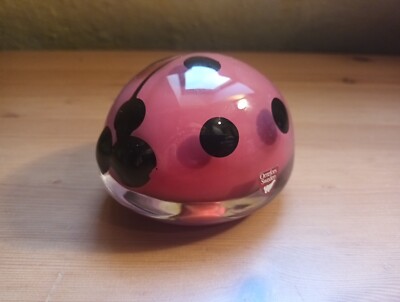 Orrefors Lady Bug Art Glass Paperweight
